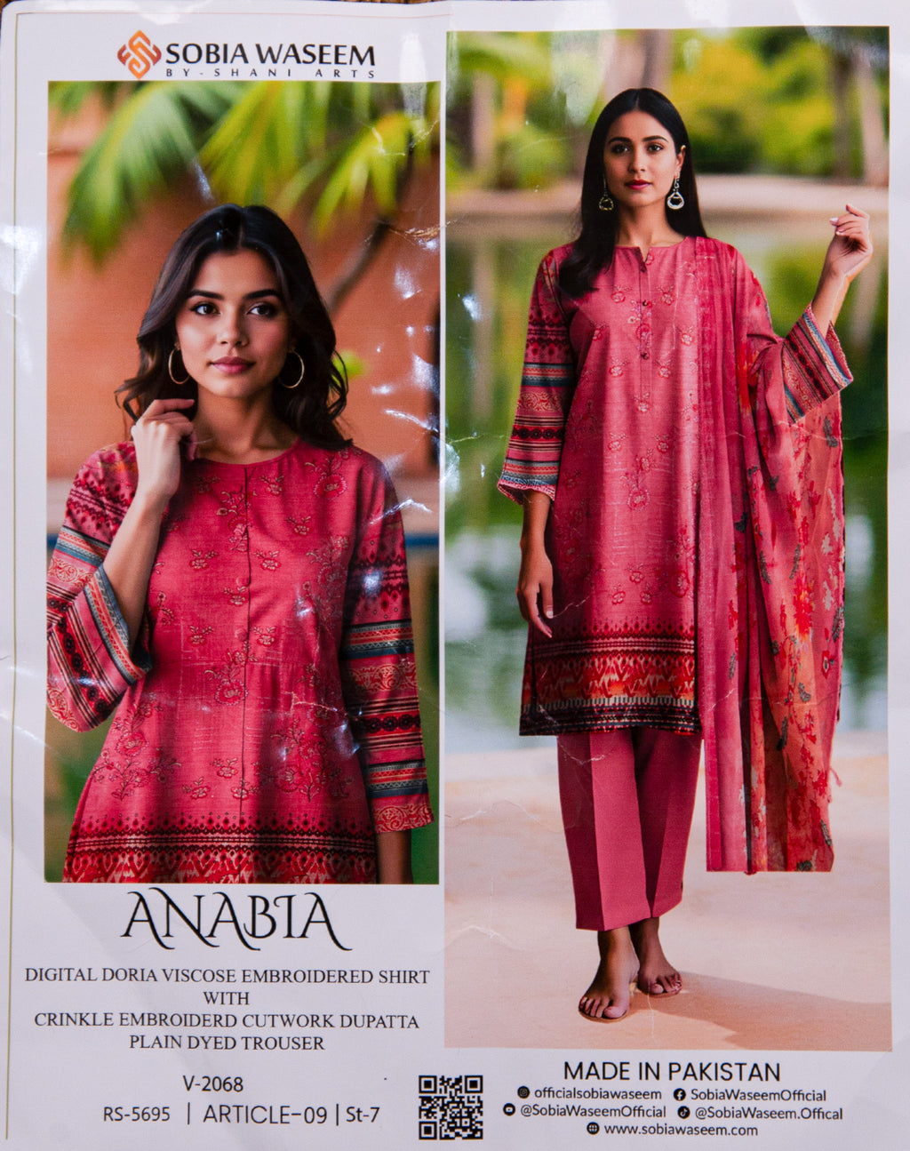 Sobia Waseem ANABIA Unstitched 3 Piece Suit