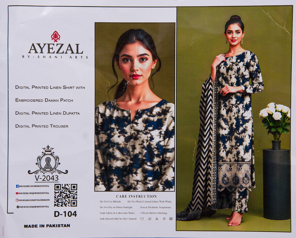 Sobia Waseem AYEZAL Unstitched 3 Piece Suit