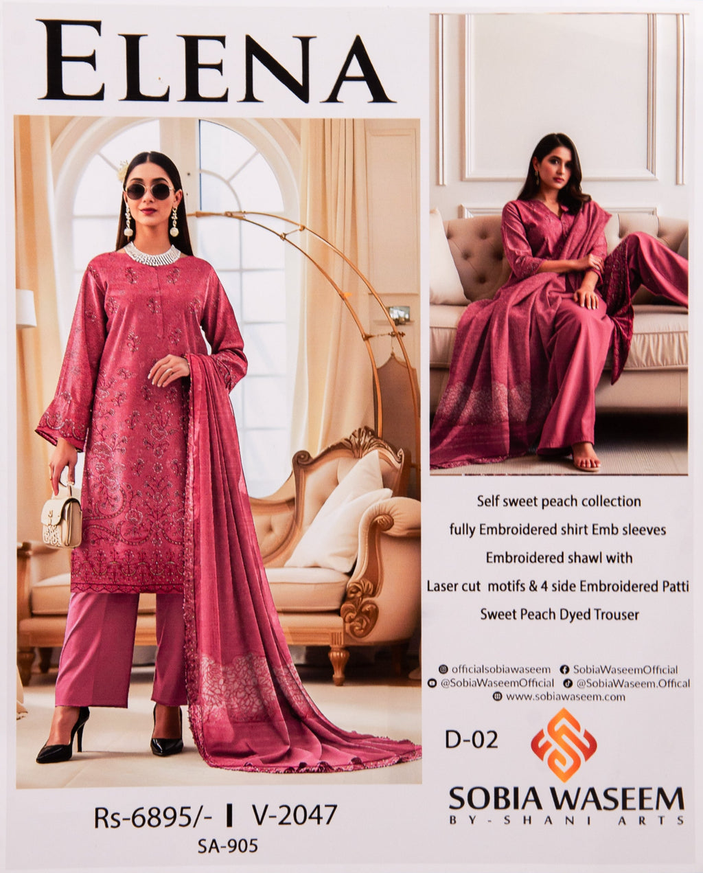 Sobia Waseem ELENA Unstitched 3 Piece Suit