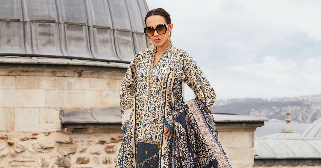 Maria B Unstitched Cambric Lawn 3 Piece Suit