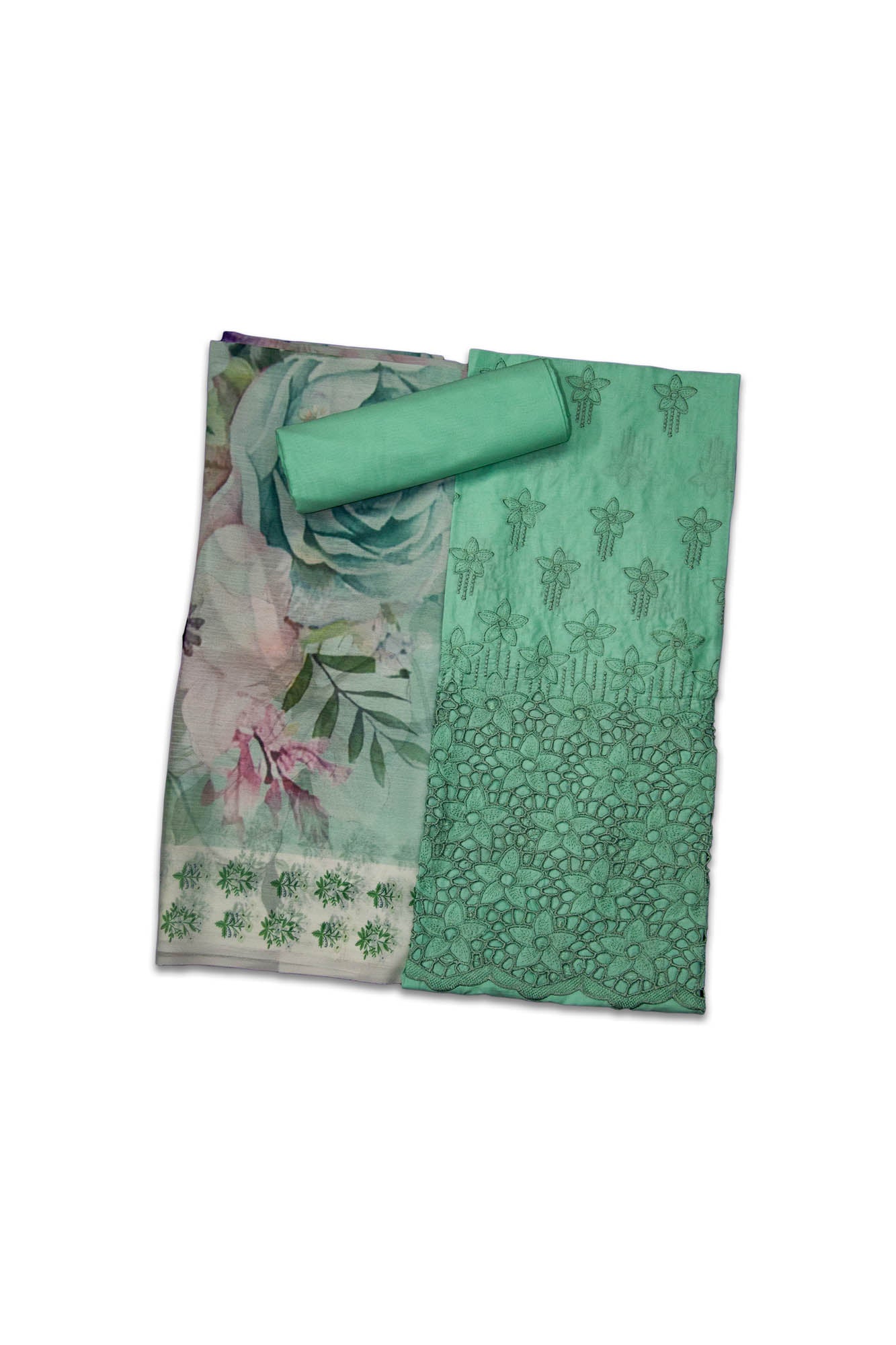 Embroidered Chikankari Lawn with Chiffon Dupatta 3 Piece Suit