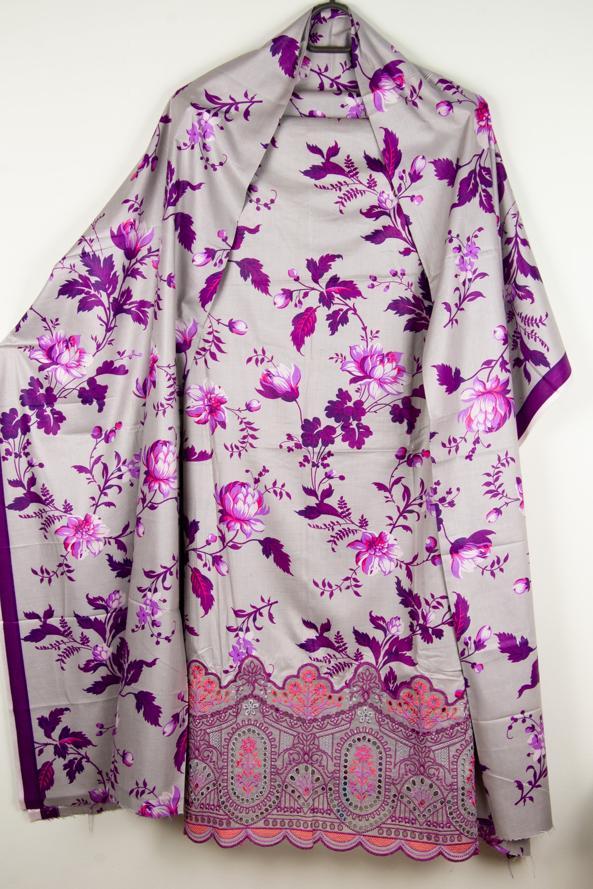 Linen Embroidered Unstitched 3 Piece Suit