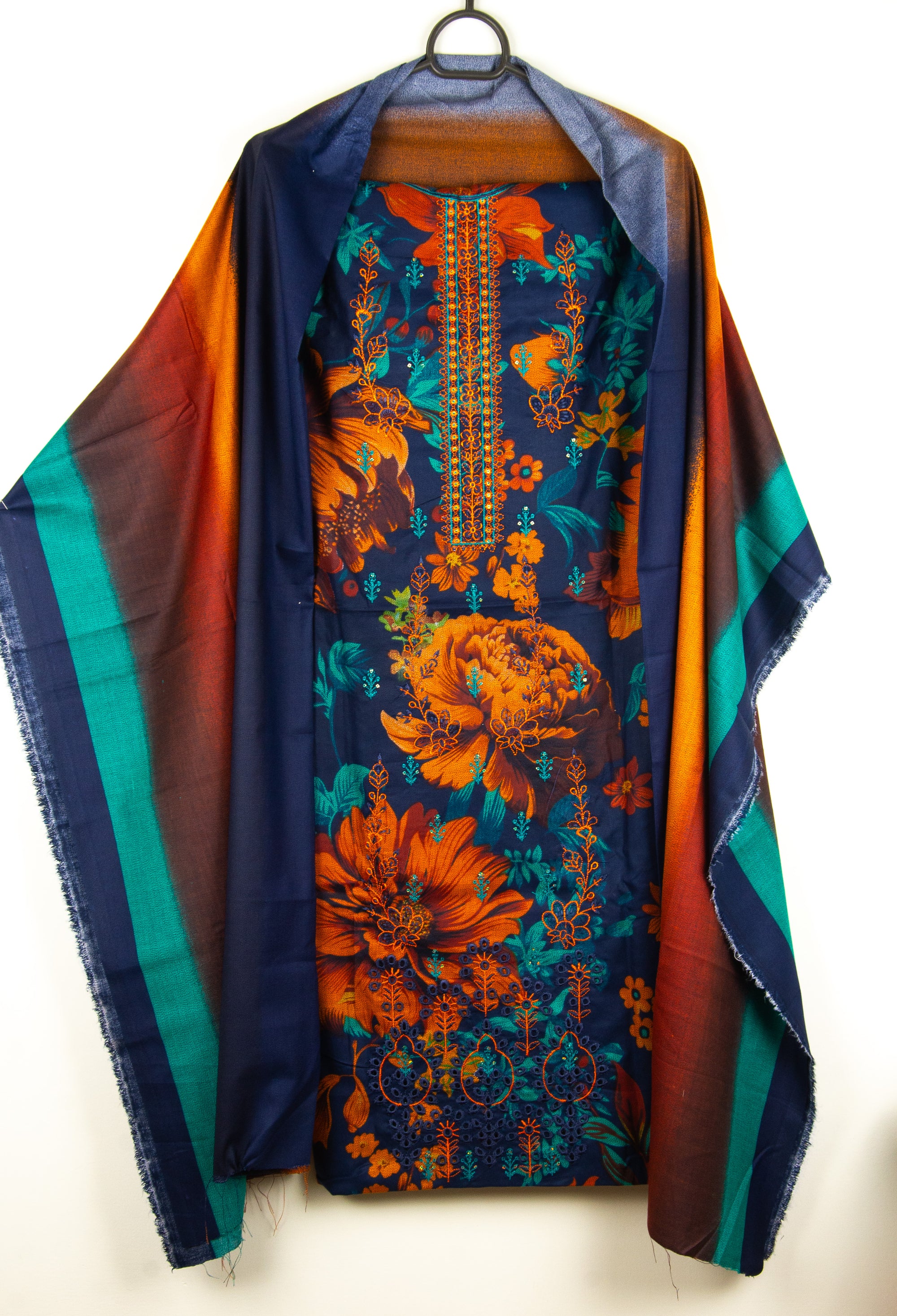 Dhanak Marina Embroidered Unstitched 3 Piece Suit