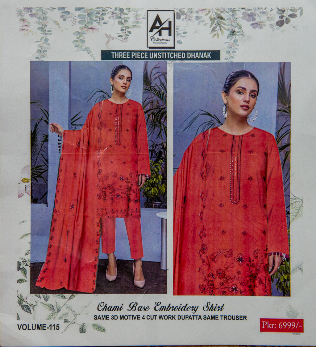 Dhanak Unstitched 3 Piece Suit