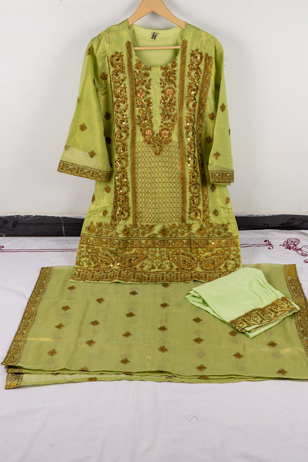 Fancy Embroidered Stitched 3 Piece Suit