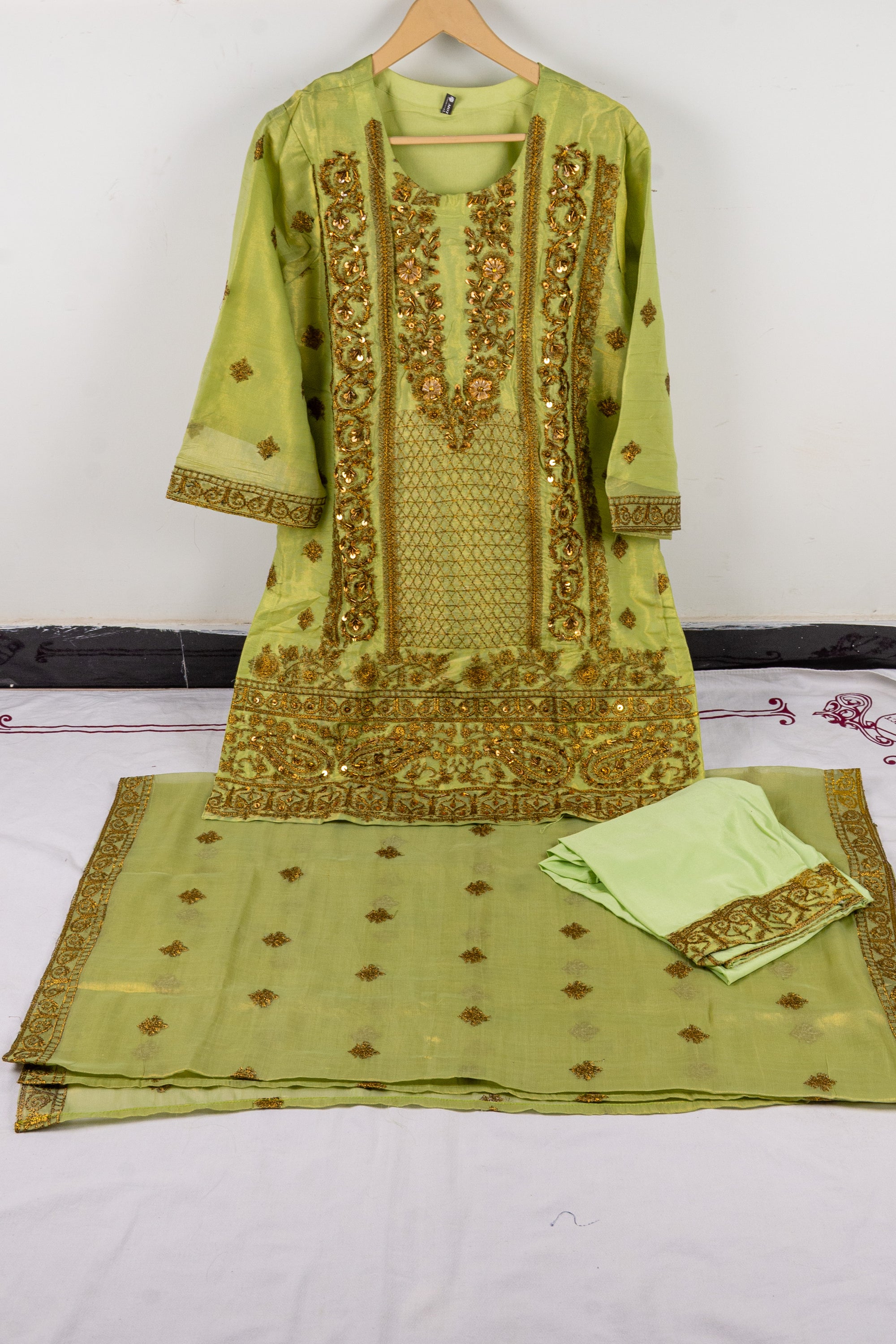 Fancy Embroidered Stitched 3 Piece Suit