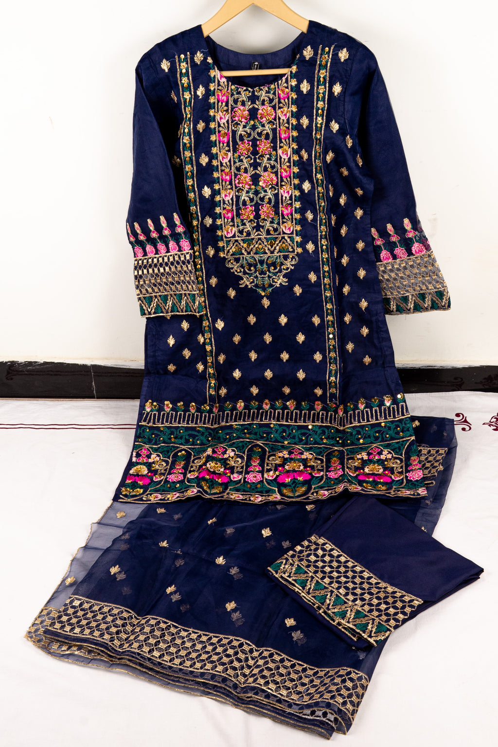 Fancy Embroidered Stitched 3 Piece Suit