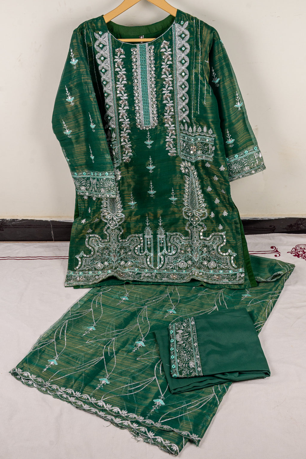 Fancy Embroidered Stitched 3 Piece Suit