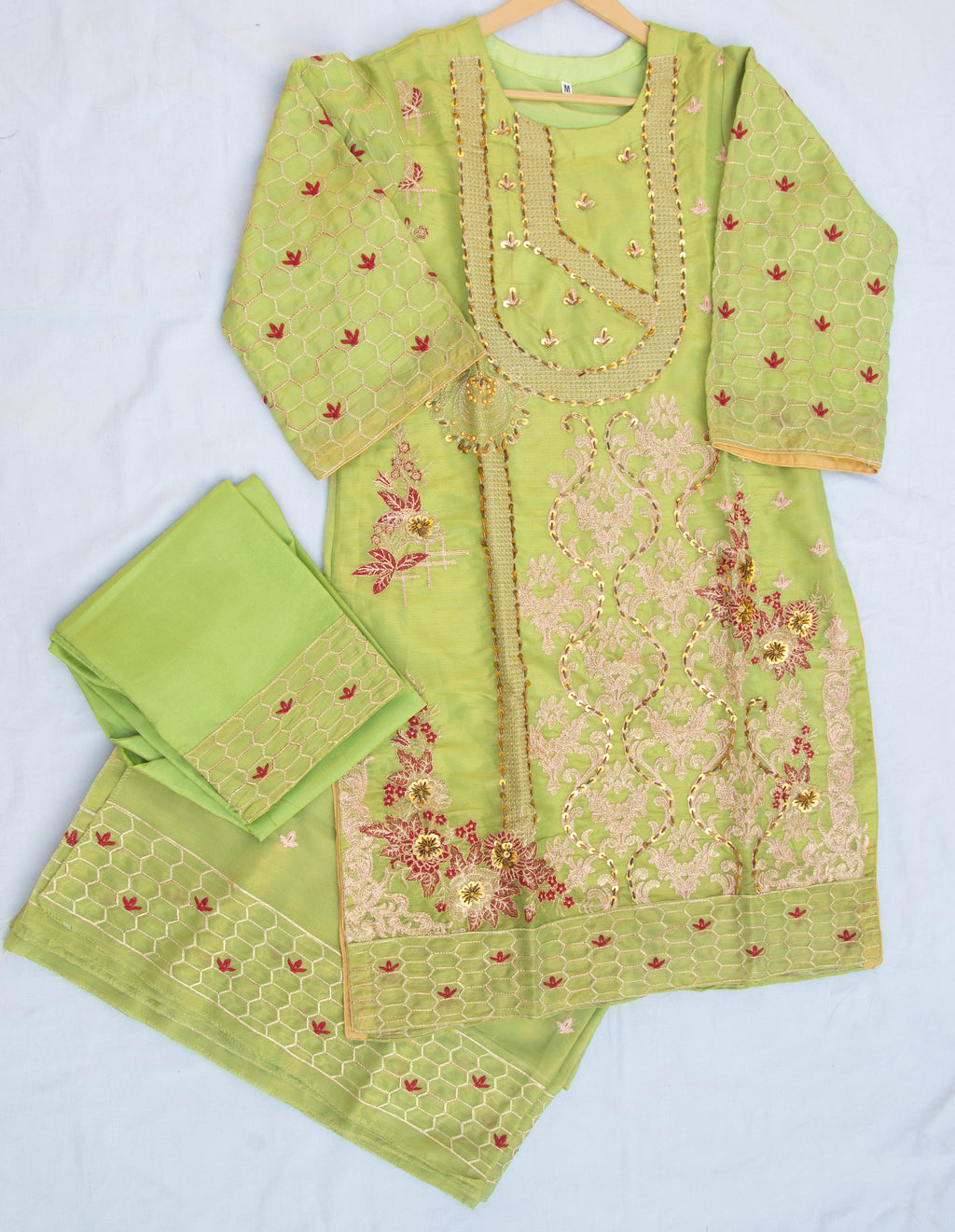 Fancy Embroidered Stitched 3 Piece Suit