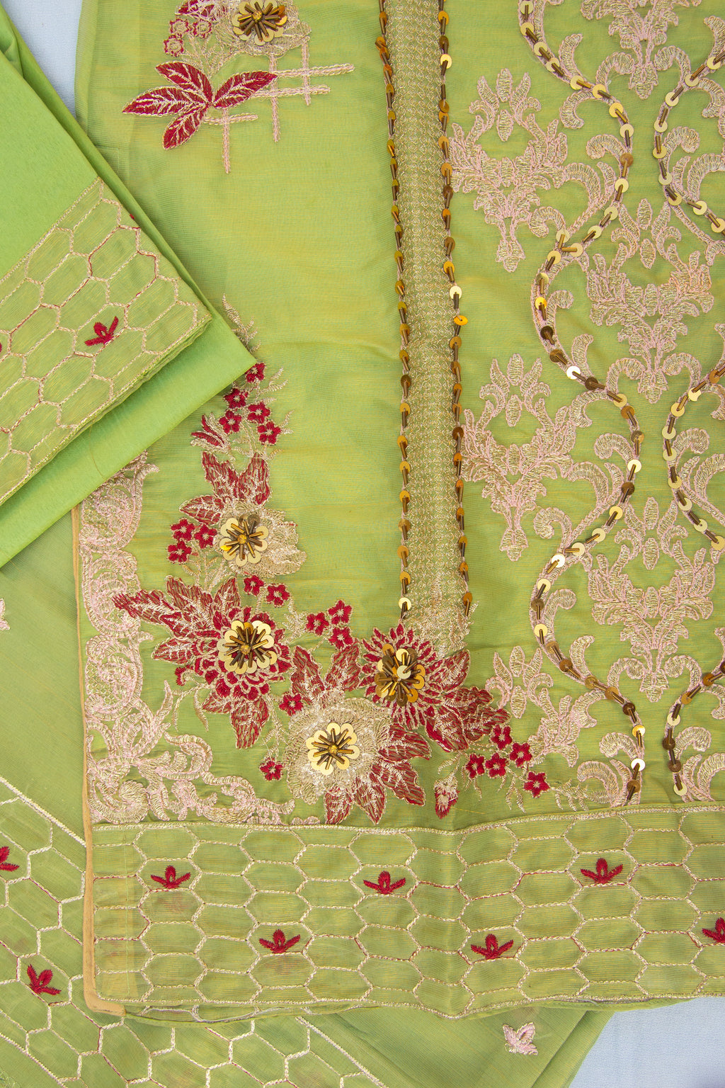 Fancy Embroidered Stitched 3 Piece Suit