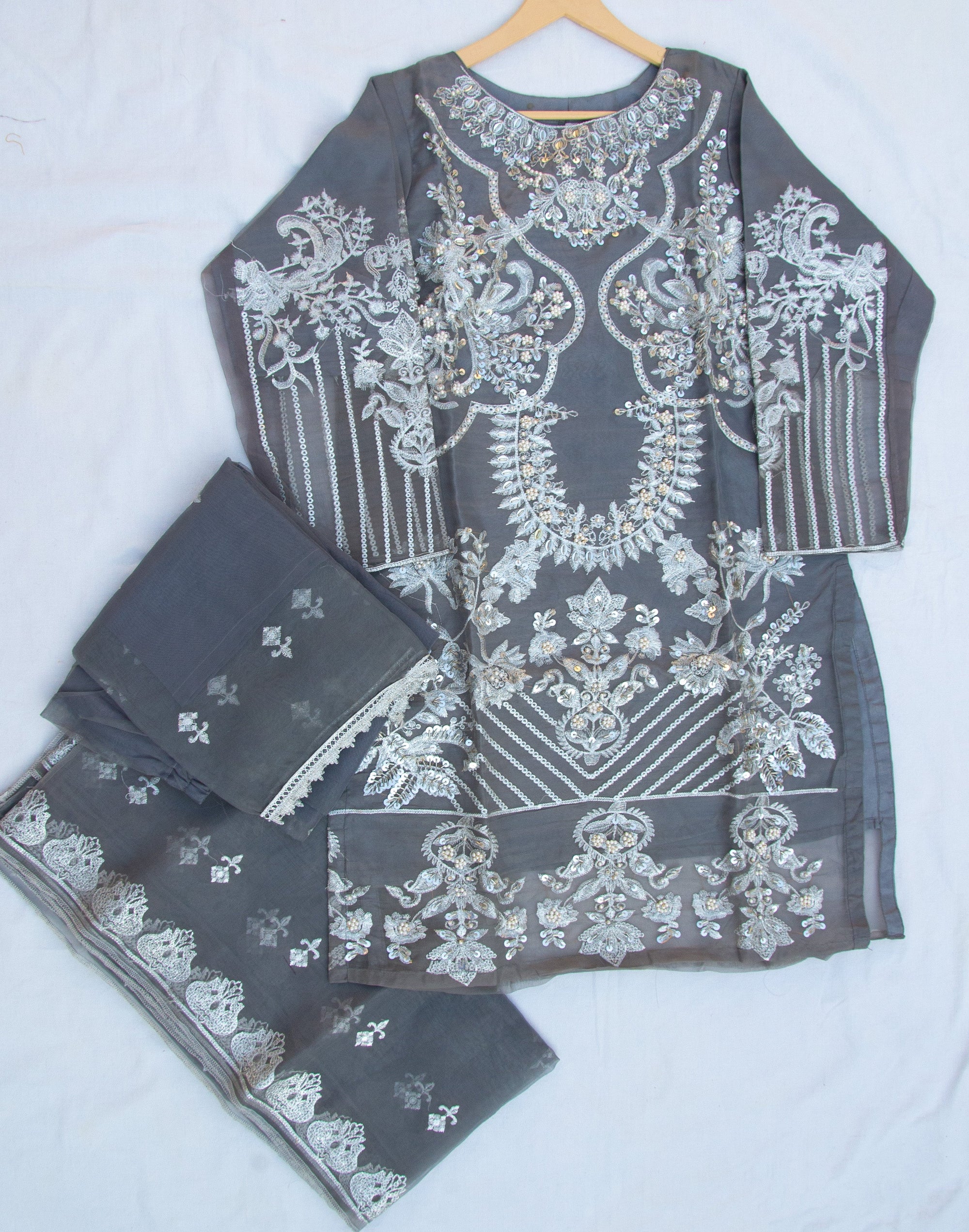 Fancy Embroidered Stitched 3 Piece Suit