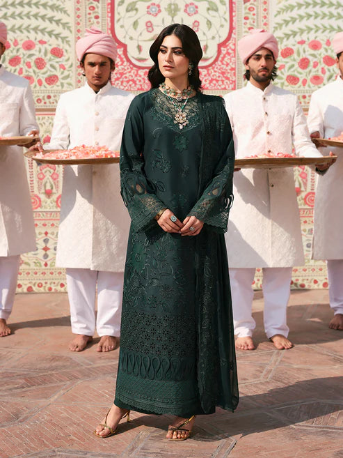 MAHNUR Husn e Jahan Embroidered Luxury Lawn 3 Piece Suit