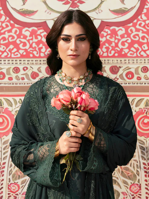 MAHNUR Husn e Jahan Embroidered Luxury Lawn 3 Piece Suit