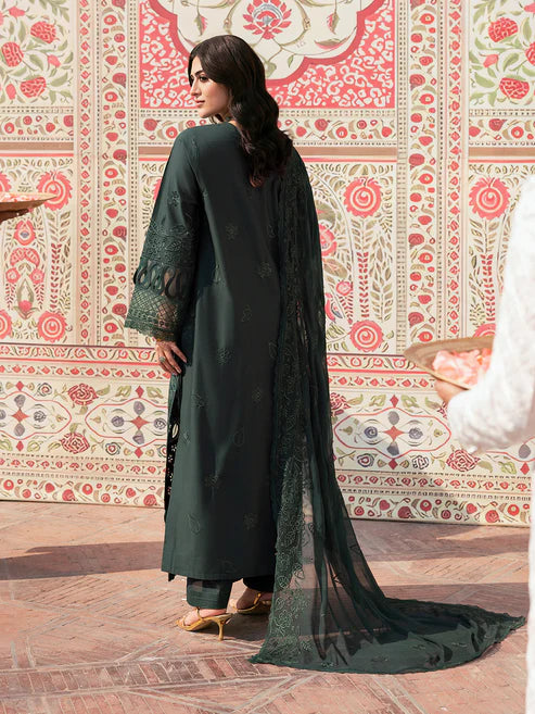 MAHNUR Husn e Jahan Embroidered Luxury Lawn 3 Piece Suit